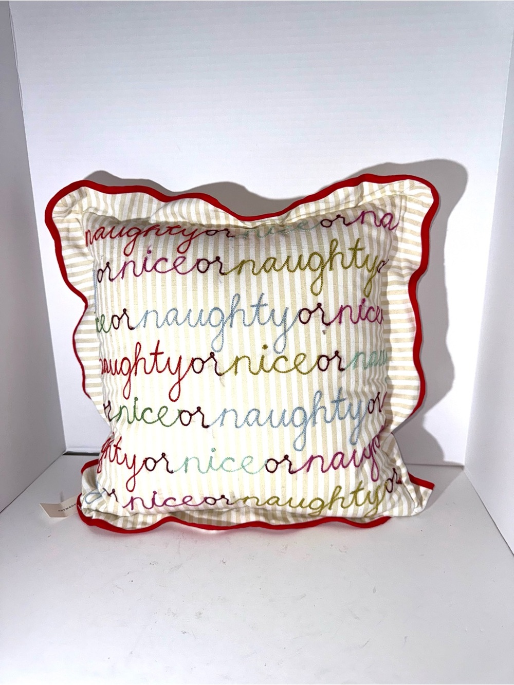 Anthropologie Marlise embroidered Holiday Pillow